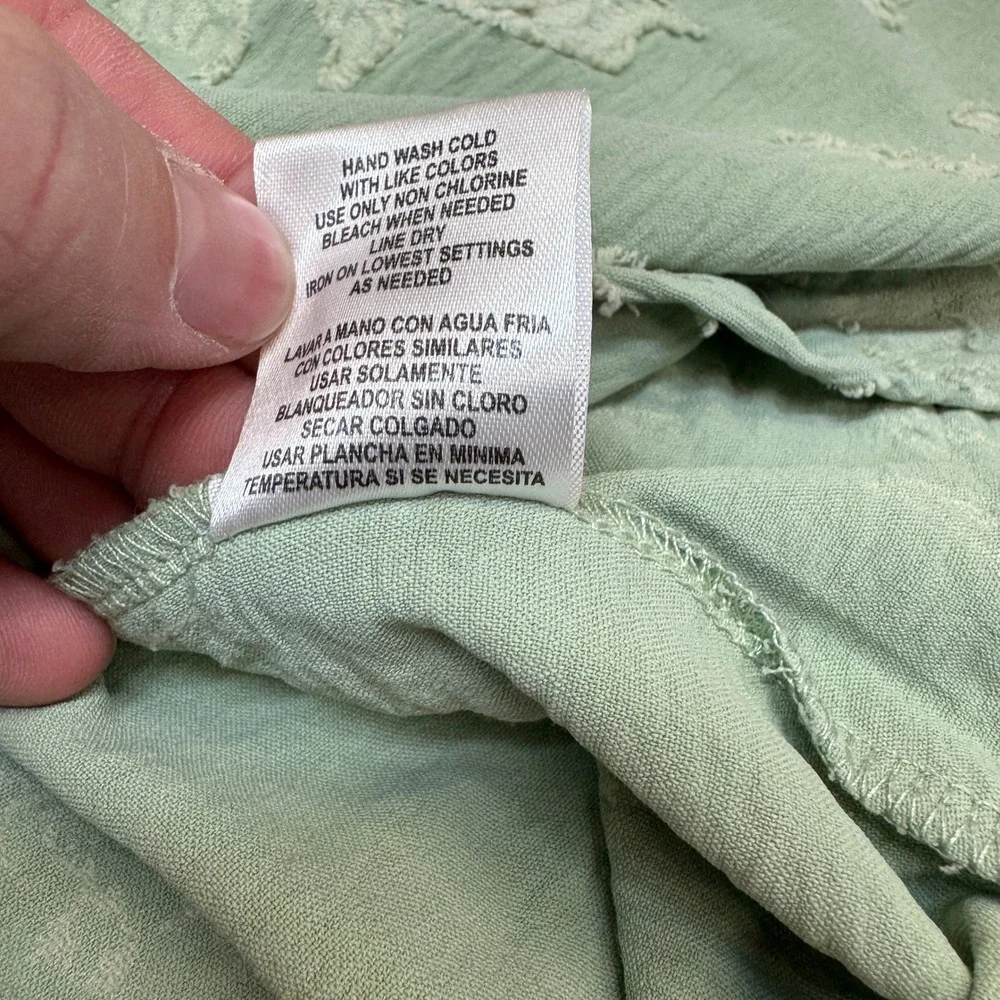Joie Dress Womens Medium Green Floral Jacquard Boho Cottagecore